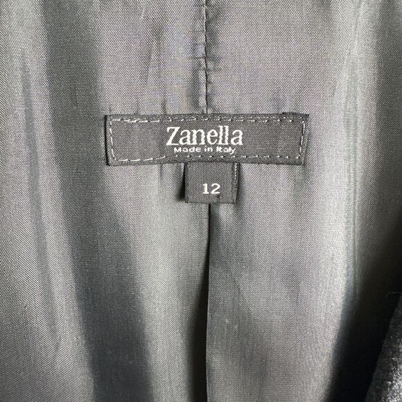 Zanella Women's Grey Wool Two Button Blazer Jacket Sz 12 Made in Italy - Picture 3 of 12